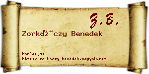 Zorkóczy Benedek névjegykártya