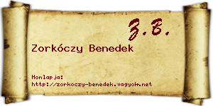 Zorkóczy Benedek névjegykártya