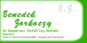 benedek zorkoczy business card